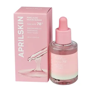 April Skin PINK ALOE MUCIN SERUM 30ml – Hydrating, Brightening & Soothing Serum with 78% Pink Aloe, Niacinamide 2%, Panthenol & Vita 7 for Sensitive, Dull, and Dry Skin